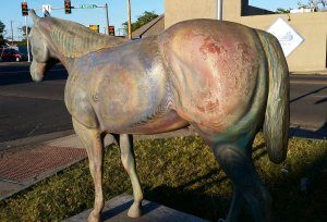 Quarter Horse Statue at start of Route 66 District Amarillo TX